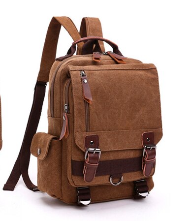 Cyflymder New Canvas Bag Men Bag Retro Shoulder Solid Color Zipper Single Root, Double Root Vertical Section Square Menus Diagonal Package