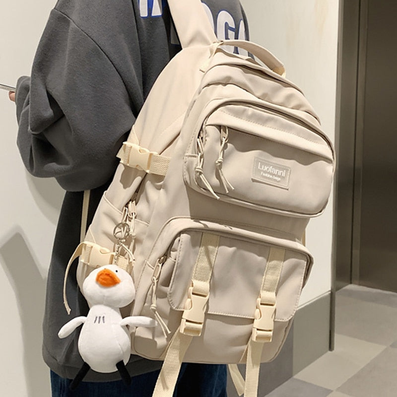 Realaiot Fashion Men Backpack Waterproof Nylon Rucksack for Teenager Schoolbag Kawaii Women Bag Lovers Travel Shoulder Mochila