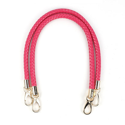 2pcs PU Leather Braided Rope Handles for Handbag Shoulder Bag Strap Handmade Bag DIY Accessories Alloy Metal Hook Buckle KZ0346