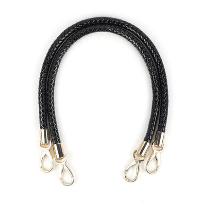 2pcs PU Leather Braided Rope Handles for Handbag Shoulder Bag Strap Handmade Bag DIY Accessories Alloy Metal Hook Buckle KZ0346