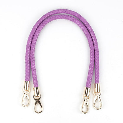 2pcs PU Leather Braided Rope Handles for Handbag Shoulder Bag Strap Handmade Bag DIY Accessories Alloy Metal Hook Buckle KZ0346