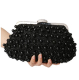 Realaiot Beaded Women Clutch Party Wedding Chain Shoulder Handbags Diamonds Metal Rose Vintage Evening Bags Gifts for Women