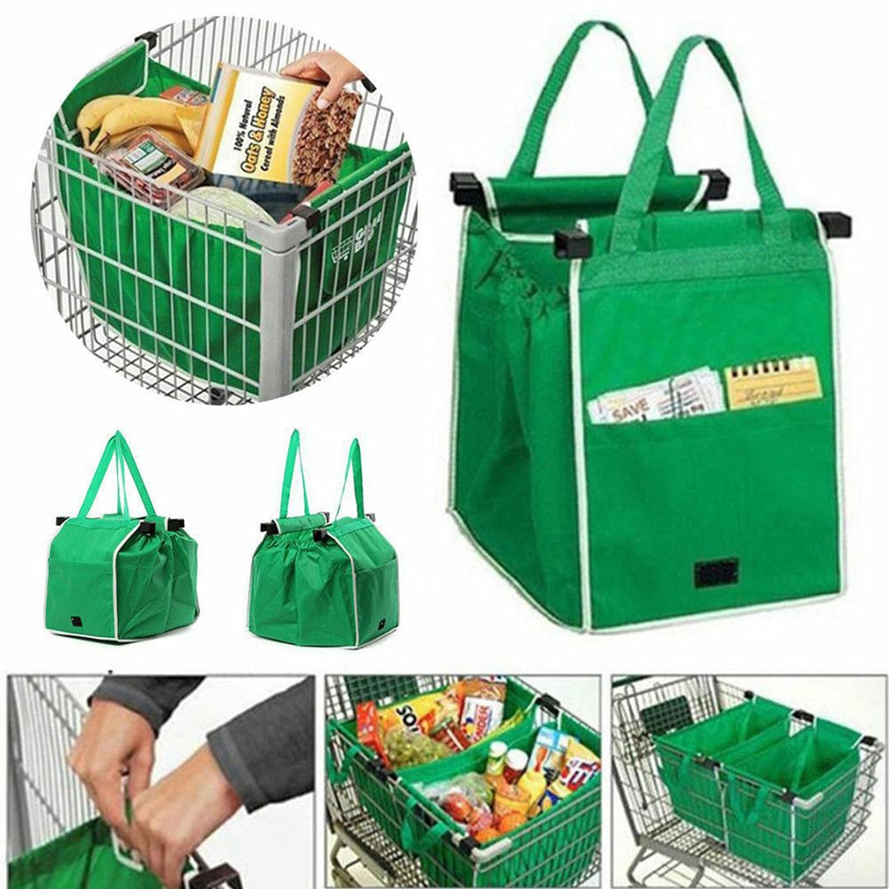 Realaiot Supermarket Shopping Bag Eco Friendly Trolley Tote Thicken Cart Bags Large Capacity Handbags Foldable Reusable Women Cart Bag