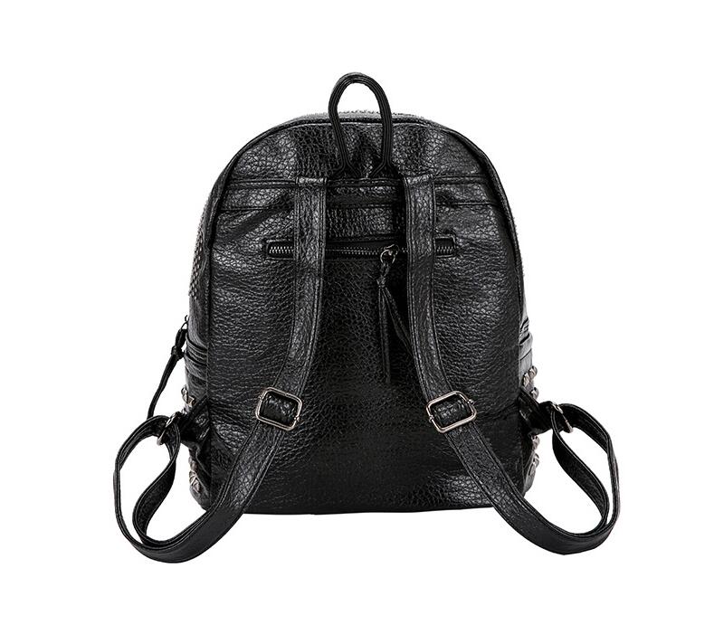 Cyflymder New Fashion Women Backpacks Washed Leather Backpacks Lady Girls Travel Women Bags Rivet Backpacks Student School Bag Hot