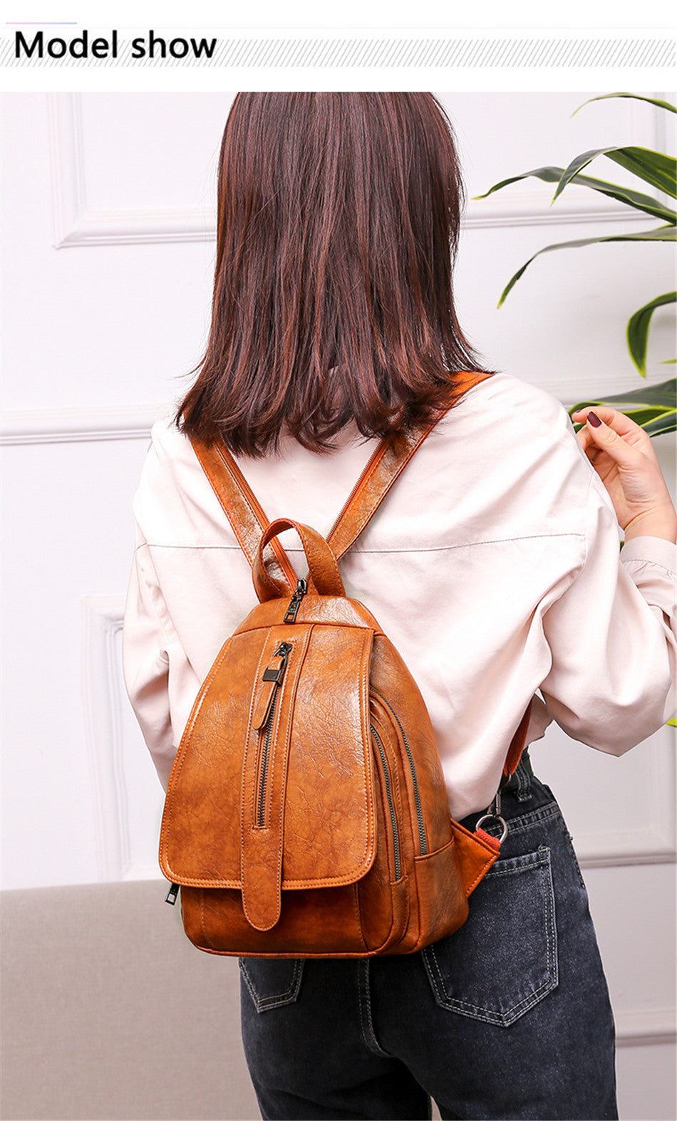 Cyflymder New Women Backpack High Quality Oil Wax Leather Backpack Chest Bag Fashion Travel Backpack Daily Bag Backbag Mochila Sac