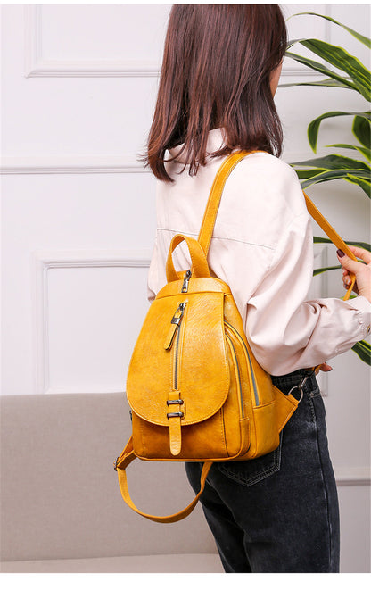 Cyflymder New Women Backpack High Quality Oil Wax Leather Backpack Chest Bag Fashion Travel Backpack Daily Bag Backbag Mochila Sac