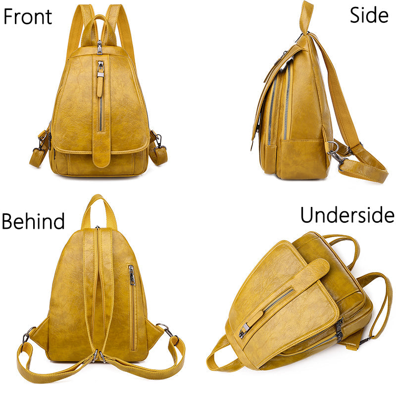 Cyflymder New Women Backpack High Quality Oil Wax Leather Backpack Chest Bag Fashion Travel Backpack Daily Bag Backbag Mochila Sac