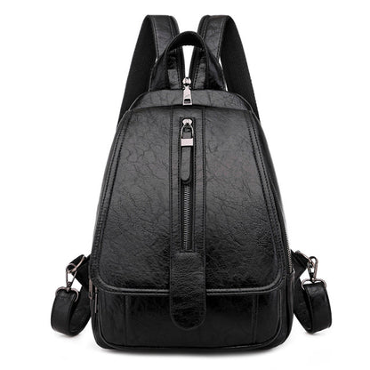 Cyflymder New Women Backpack High Quality Oil Wax Leather Backpack Chest Bag Fashion Travel Backpack Daily Bag Backbag Mochila Sac