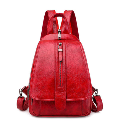 Cyflymder New Women Backpack High Quality Oil Wax Leather Backpack Chest Bag Fashion Travel Backpack Daily Bag Backbag Mochila Sac