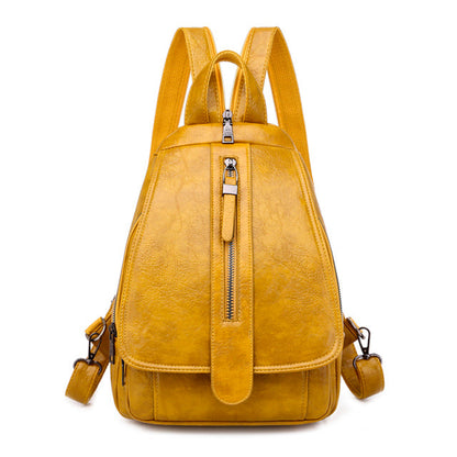 Cyflymder New Women Backpack High Quality Oil Wax Leather Backpack Chest Bag Fashion Travel Backpack Daily Bag Backbag Mochila Sac