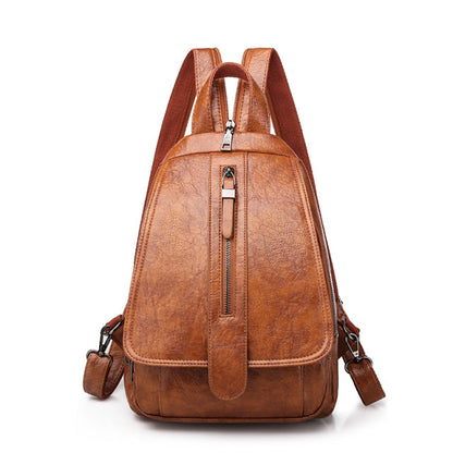 Cyflymder New Women Backpack High Quality Oil Wax Leather Backpack Chest Bag Fashion Travel Backpack Daily Bag Backbag Mochila Sac