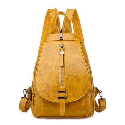 Cyflymder New Women Backpack High Quality Oil Wax Leather Backpack Chest Bag Fashion Travel Backpack Daily Bag Backbag Mochila Sac