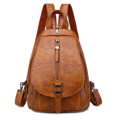 Cyflymder New Women Backpack High Quality Oil Wax Leather Backpack Chest Bag Fashion Travel Backpack Daily Bag Backbag Mochila Sac