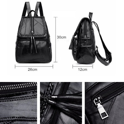 Realaiot Fashion Black Woman Backpack High Quality Youth PU Leather Backpacks for Teenage Girls Female School Bag Hot Sale Backpacks