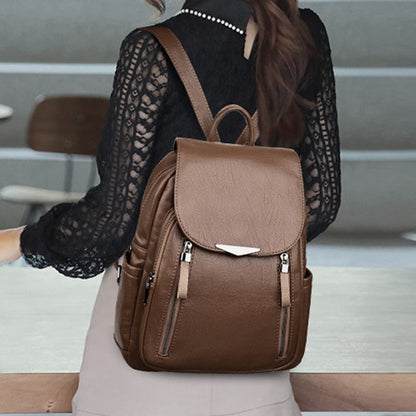 Realaiot Fashion Black Woman Backpack High Quality Youth PU Leather Backpacks for Teenage Girls Female School Bag Hot Sale Backpacks