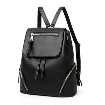 Realaiot Fashion Black Woman Backpack High Quality Youth PU Leather Backpacks for Teenage Girls Female School Bag Hot Sale Backpacks