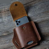 Realaiot 100% Genuine Leather Waist Belt Cellphone Bag For Men Male Vintage Travel Sport Portable Mobile Phone Cover Case Holder Holster