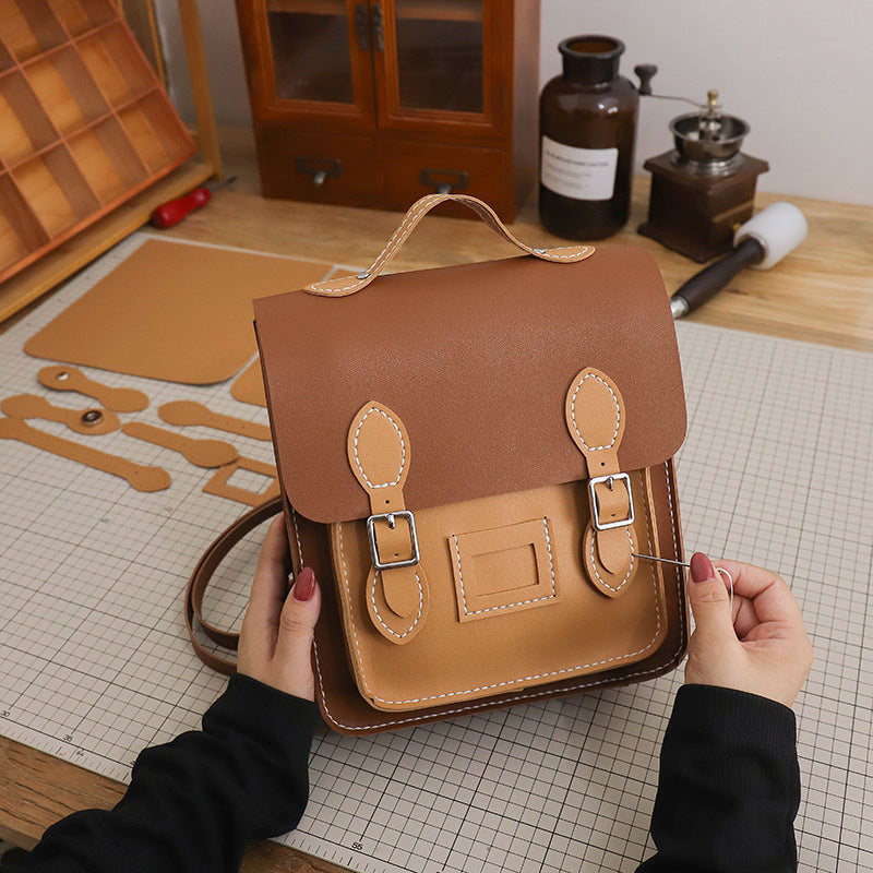Cyflymder Retro Handmade Backpack Messenger Bag Hand Stitching Sew DIY Material Cambridge Woven Bag Large Capacity New