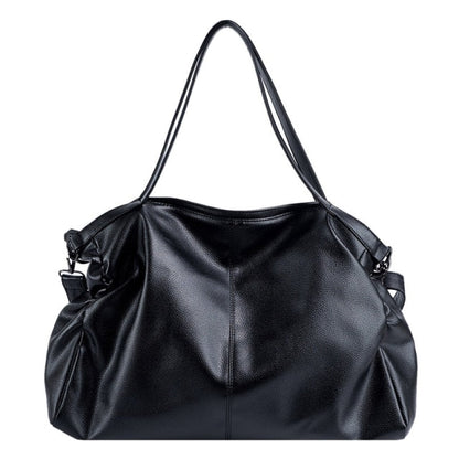 Big Black Shoulder Bags for Women Large Hobo Shopper Bag Solid Color Quality Soft Leather Crossbody Handbag Lady Travel Tote Bag