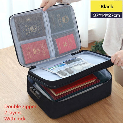 Realaiot Document Storage Bag Organizer Files Folder Ticket Credit Card Certificates Handbag Home Office Organizer Accessories Supplies