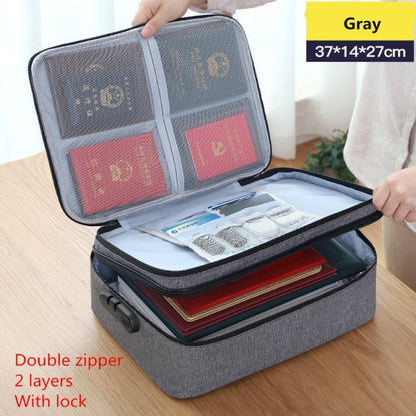 Realaiot Document Storage Bag Organizer Files Folder Ticket Credit Card Certificates Handbag Home Office Organizer Accessories Supplies