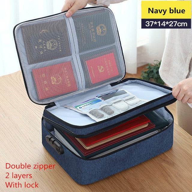 Realaiot Document Storage Bag Organizer Files Folder Ticket Credit Card Certificates Handbag Home Office Organizer Accessories Supplies