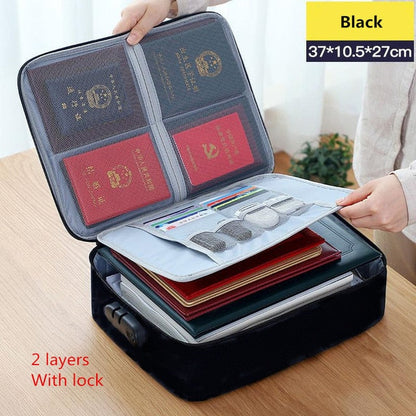 Realaiot Document Storage Bag Organizer Files Folder Ticket Credit Card Certificates Handbag Home Office Organizer Accessories Supplies