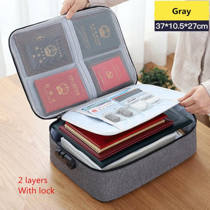 Realaiot Document Storage Bag Organizer Files Folder Ticket Credit Card Certificates Handbag Home Office Organizer Accessories Supplies