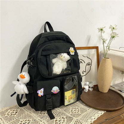 Realaiot Cute Women Large Capacity Backpack Waterproof Nylon Female Schoolbag College Lady Laptop Backpacks Kawaii Girl Travel Book Bags