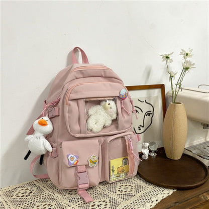 Realaiot Cute Women Large Capacity Backpack Waterproof Nylon Female Schoolbag College Lady Laptop Backpacks Kawaii Girl Travel Book Bags