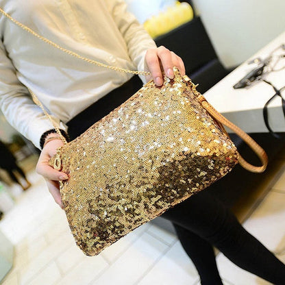 Realaiot Women's Evening Clutch Bag Glitter Sequin Handbag Luxury Sparkling Wedding Christmas Party Envelope Tote Wallet Ladies Shoulder Bag