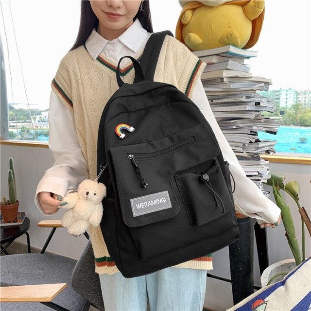 Realaiot Women Backpack for Teenage Girls Summer New Fashion Female Casual School Students Shoulder Bags Sweet Travel Backpacks