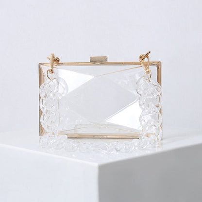 Realaiot Transparent Bag Jelly Clutch Bags for Women Luxury Diamond Candy Color Bag Ladies Blue Bag for Wedding Party Clutch Chain Bag