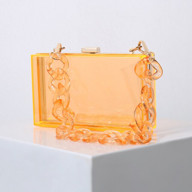 Realaiot Transparent Bag Jelly Clutch Bags for Women Luxury Diamond Candy Color Bag Ladies Blue Bag for Wedding Party Clutch Chain Bag