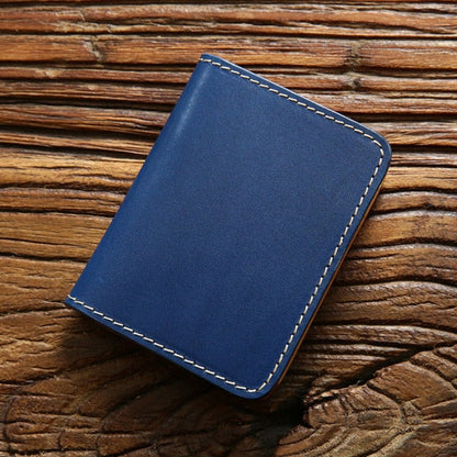 Realaiot Genuine Leather Credit Card Holder For Men Vintage Short Handmade Bifold Slim Small Man Wallet Purse Driver License Case