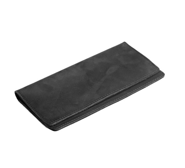 Realaiot Genuine Leather Men Wallet Crazy Horse Cowhide Vintage Handmade Long Slim Thin Men's Purse Card Holder Carteira For Male