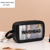Cflymder Waterproof Washbag Transparent Cosmetic Case Large Capacity Portable Travel Makeup Organizer Storage Bag PVC Zipper Handbag