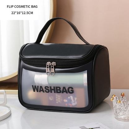 Cflymder Waterproof Washbag Transparent Cosmetic Case Large Capacity Portable Travel Makeup Organizer Storage Bag PVC Zipper Handbag