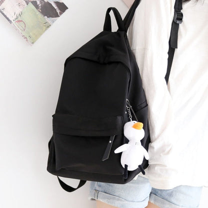 Realaiot Solid Color Versatile Backpack Female Korean Harajuku Schoolbag Middle School Student Backpack Female Backpack