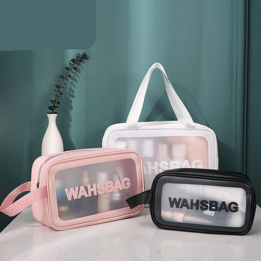 Cyflymder PU Women Travel Storage Bag Toiletry Organize Waterproof PVC Cosmetic Bag Portable Transparent MakeUp Bag Female Wash Bag