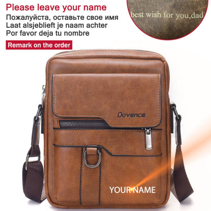 Realaiot Brand Men Shoulder Bag for 10.4 Inches Ipad PU Leather Business Men Messenger Bags Large Man Crossbody Bag Waterproof Travel Bag Gifts for Men