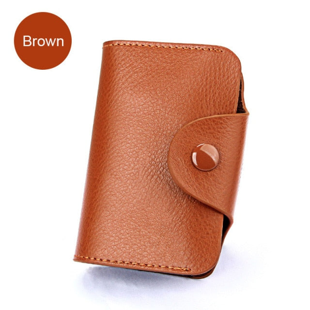 Realaiot Genuine Leather Unisex Business Card Holder Wallet Bank Credit Card Case id Holder Bag Men Women Cardholder Minimalist Wallet