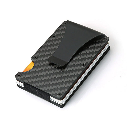 Cyflymber Carbon Fiber Card Holder Mini Slim Wallet Men Aluminum Metal RFID Magic Wallet Small Thin Male Purses Money Bag Vallet