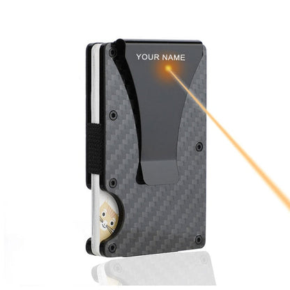 Cyflymber Carbon Fiber Card Holder Mini Slim Wallet Men Aluminum Metal RFID Magic Wallet Small Thin Male Purses Money Bag Vallet