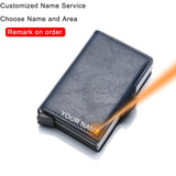 Realaiot Carbon Fiber Anti Rfid Credit Card Holder Mens Double Cardholder Case Wallet Metal Business Bank Creditcard Minimalist Wallet Gifts for Men