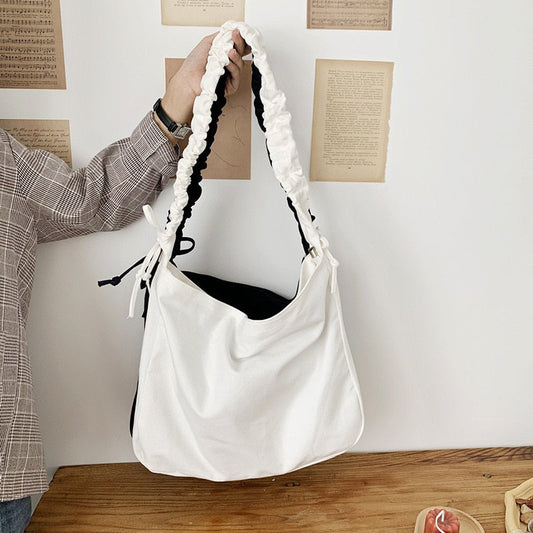 Canvas Shopping Bag High Capacity Women's Crossbody Bag Female Reusable Casual Lightweight Shopper Shoulder Handbags Big Tote