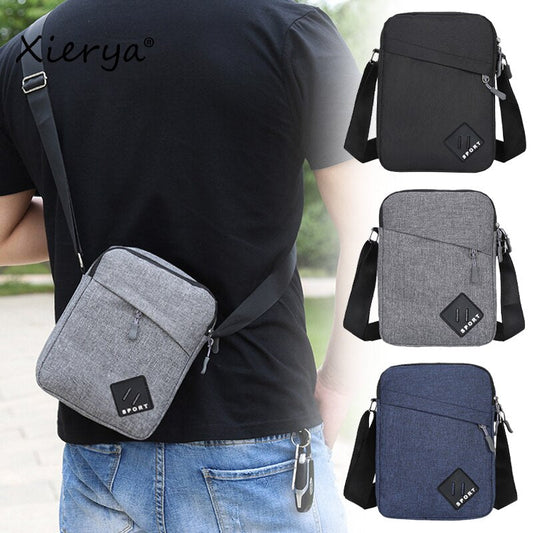 Cyflymder Men Messenger Bags Canvas Shoulder Bag Mens Simple Waterproof Crossbody Bag Travel Mini Satchel Bag for Man Waist Packet