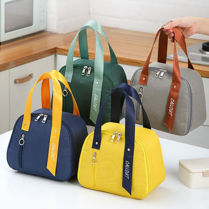 Realaiot Fashion Oxford Cloth Insulated Lunch Bag Portable Thermal Bento Boxes Cooler Bags Food Storage Container for School Picnic