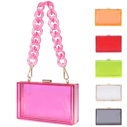 Realaiot Transparent Bag Jelly Clutch Bags for Women Luxury Diamond Candy Color Bag Ladies Blue Bag for Wedding Party Clutch Chain Bag