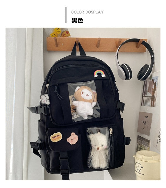 Cyflymder Large-capacity High School Student Backpack Ins Japanese Junior High School Student School Bag Female Mori Girl Backpack